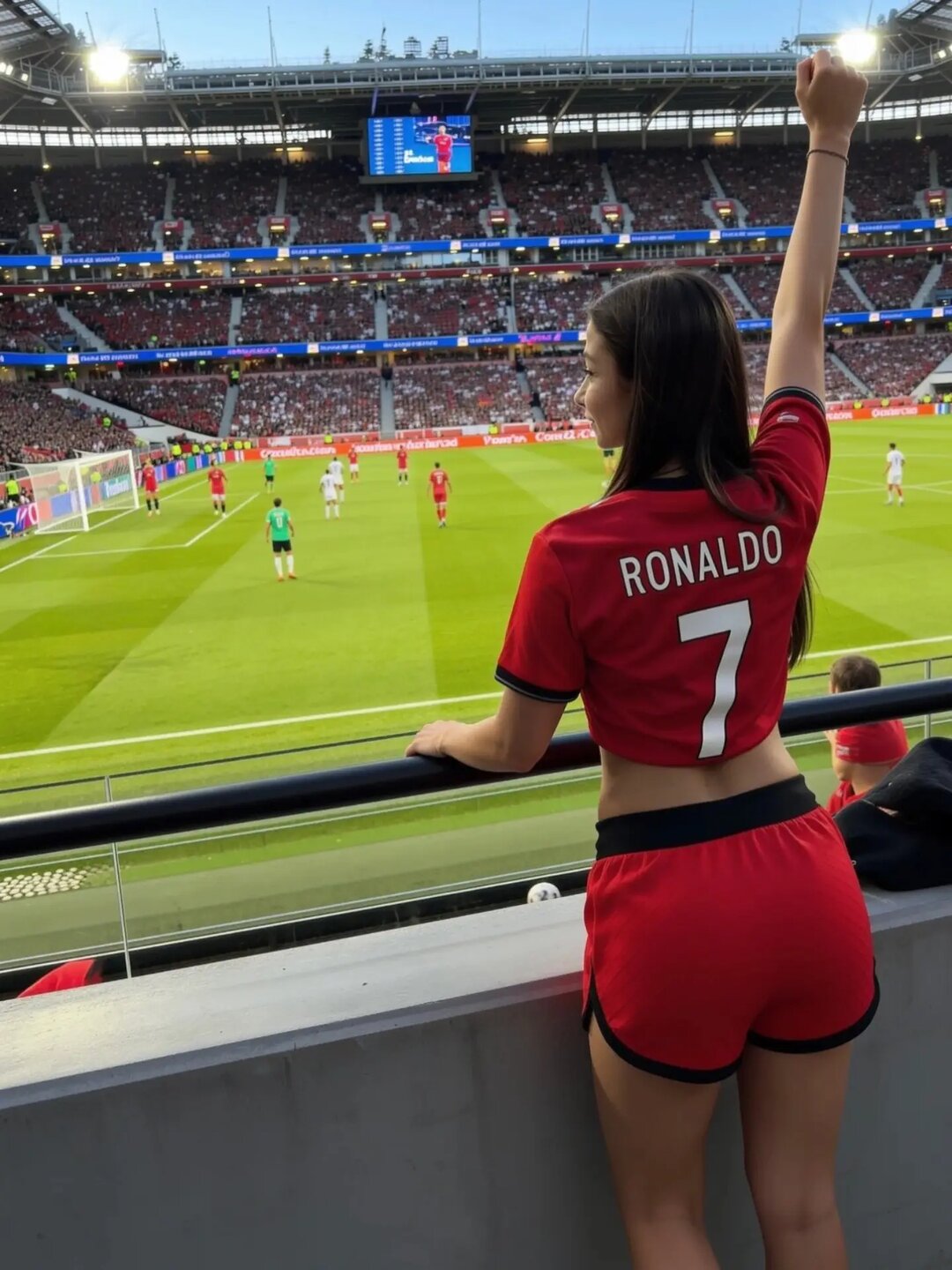 Cheering at a football match